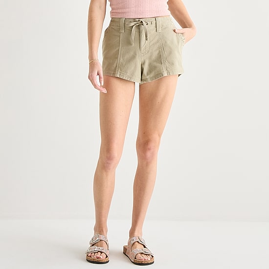 Arizona Womens 2 1/2" Low Rise Juniors Plus Chino Short