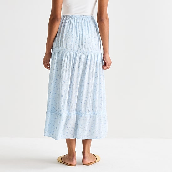 Arizona Womens Juniors Mid Rise Maxi Skirt