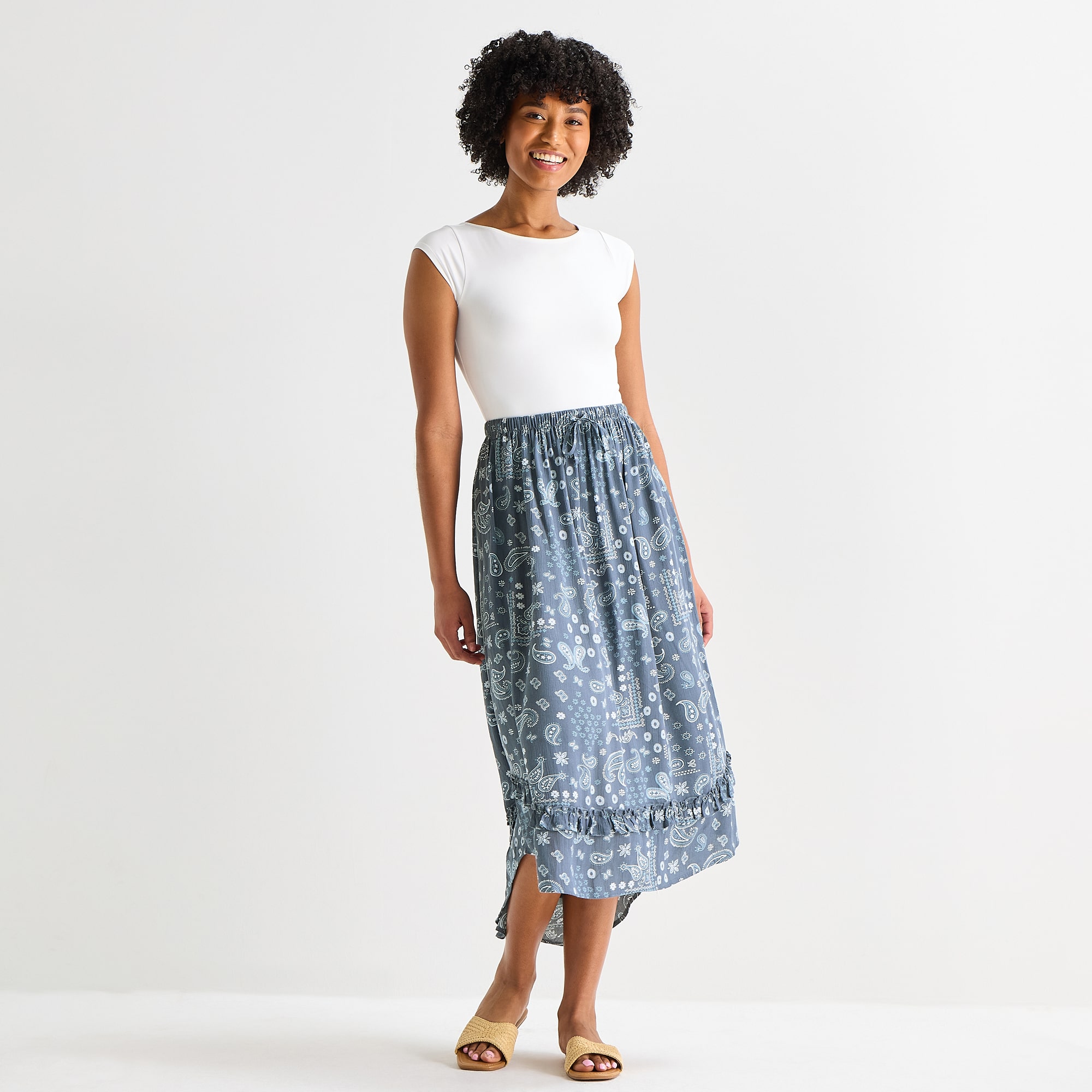 Arizona Womens Juniors Mid Rise Maxi Skirt