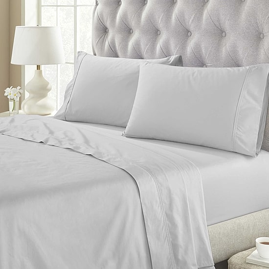 SUPERIOR® Gina Organic Percale Crisp Breathable 300tc Fitted Sheet