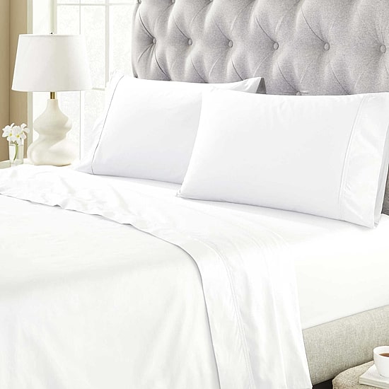 SUPERIOR® Gina Organic Percale Crisp Breathable 300tc Flat Sheet