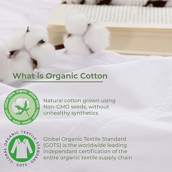 SUPERIOR® Gina Organic Percale Crisp Breathable 300tc Flat Sheet