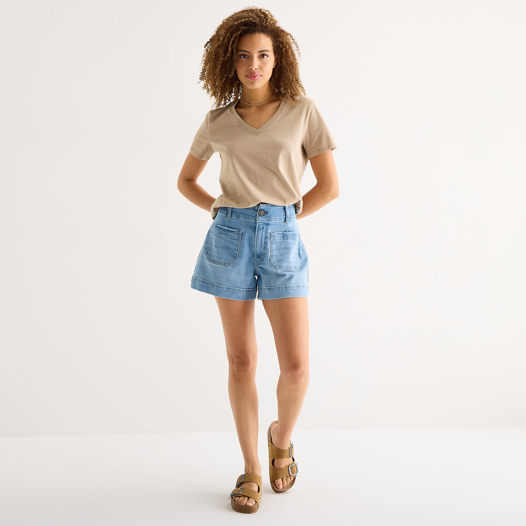 a.n.a Womens Tall V Neck Short Sleeve T-Shirt