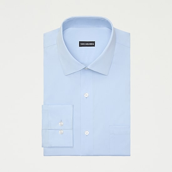 Van Heusen Ultra Flex Mens Regular Fit Stretch Fabric Wrinkle Free Long Sleeve Dress Shirt