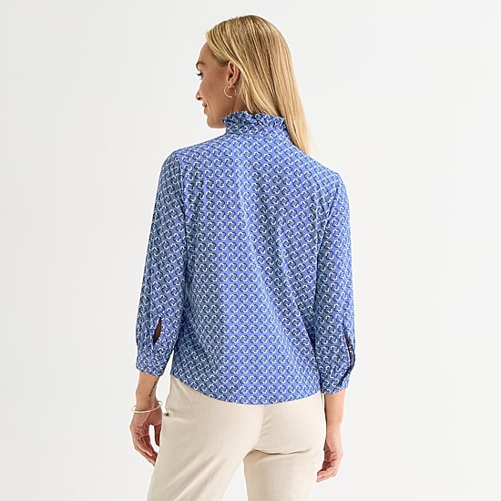 Liz Claiborne Womens 3/4 Sleeve Blouse