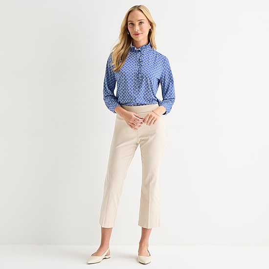 Liz Claiborne Womens 3/4 Sleeve Blouse