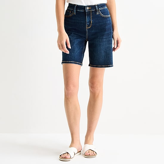 Liz Claiborne Lana Womens 8" Denim Short