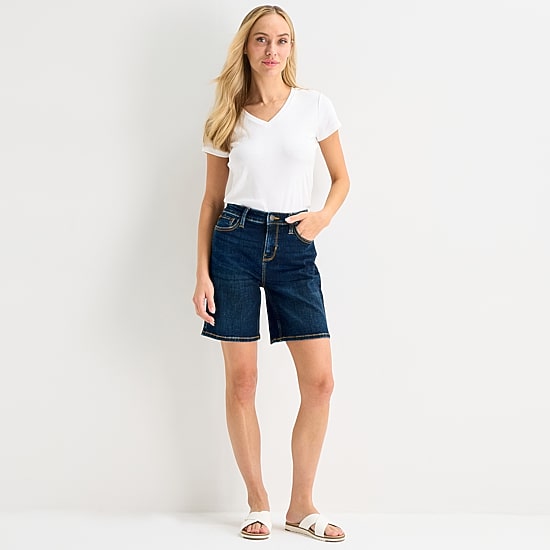 Liz Claiborne Lana Womens 8" Denim Short