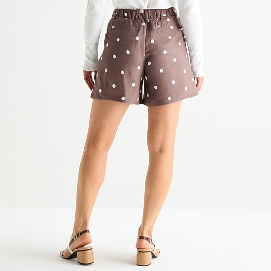 Liz Claiborne Linen Womens Mid Rise Pleated Short