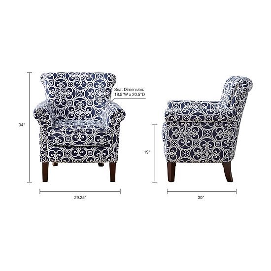 Madison Park Miri Navy Accent Chair