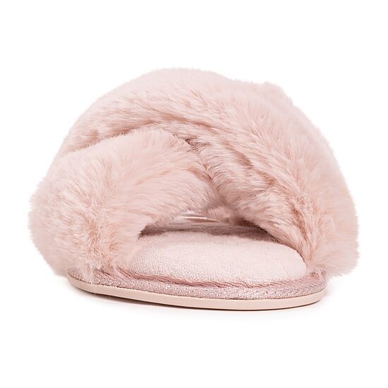 Muk Luks Perley Criss Cross Womens Memory Foam Slip-On Slippers