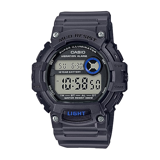 Casio Mens Digital Black Strap Watch Trt110h8avos