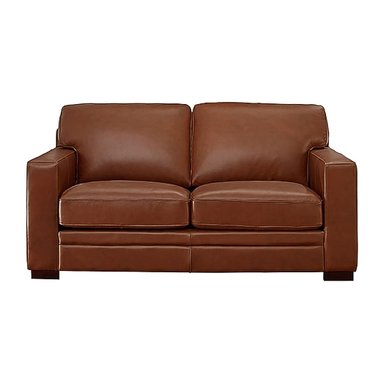 Dillon Leather Upholstery Collection Track-Arm Upholstered Loveseat