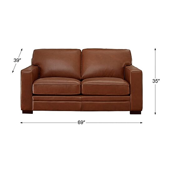 Dillon Leather Upholstery Collection Track-Arm Upholstered Loveseat