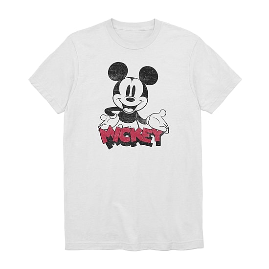 Oh Boy Mens Crew Neck Short Sleeve Regular Fit Mickey Mouse Graphic T-Shirt