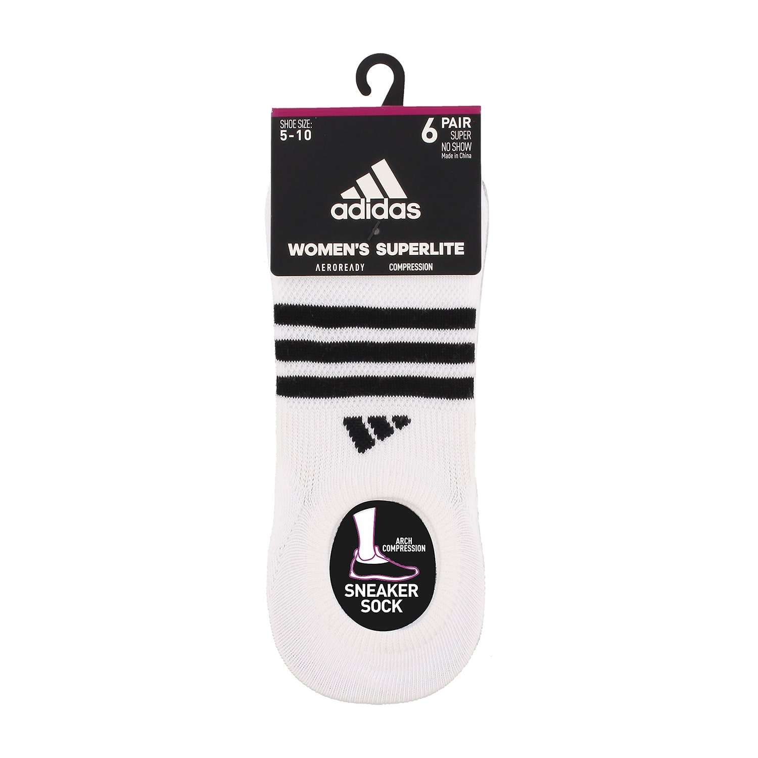 adidas Superlite Womens BREATHABLE Multi-Pack 6 Pair Liner Socks
