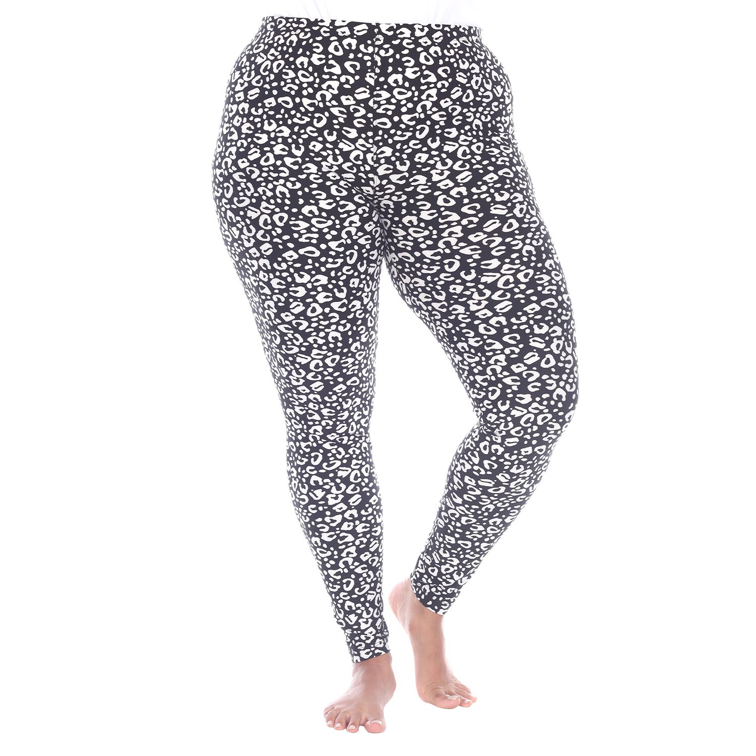 White Mark Womens Mid Rise 28" Plus Full Length Leggings