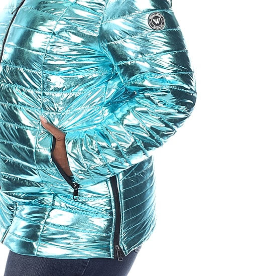 White Mark Womens Plus Water Resistant Midweight Puffer Jacket