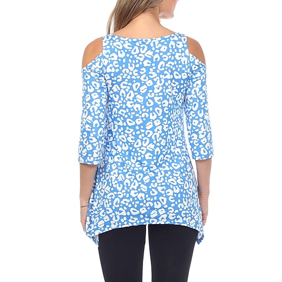 White Mark Womens Scoop Neck 3/4 Sleeve Tunic Top