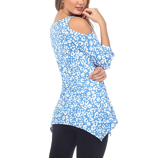 White Mark Womens Scoop Neck 3/4 Sleeve Tunic Top