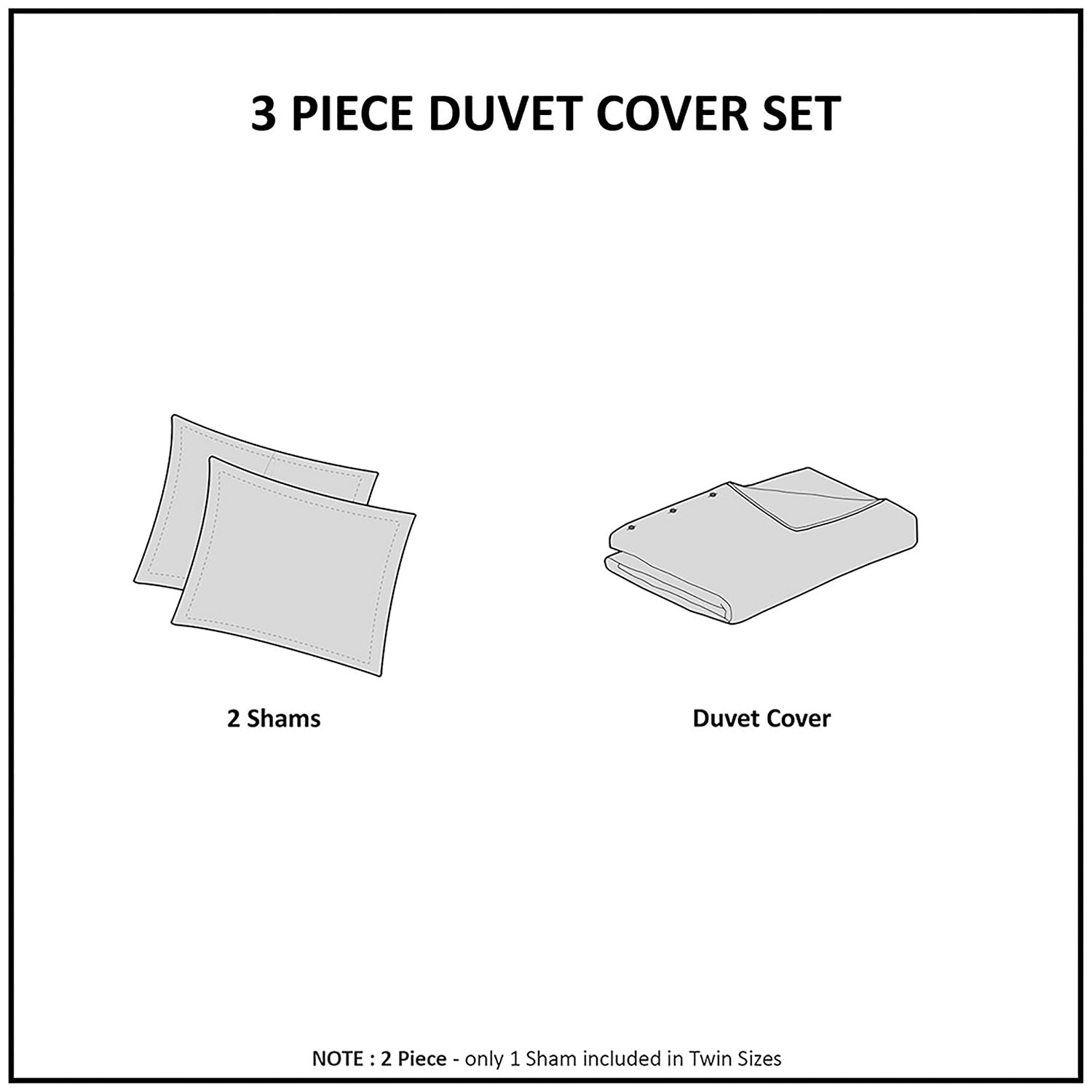 INK+IVY Serena 3 Piece Cotton Printed Duvet Cover Set w/ trims