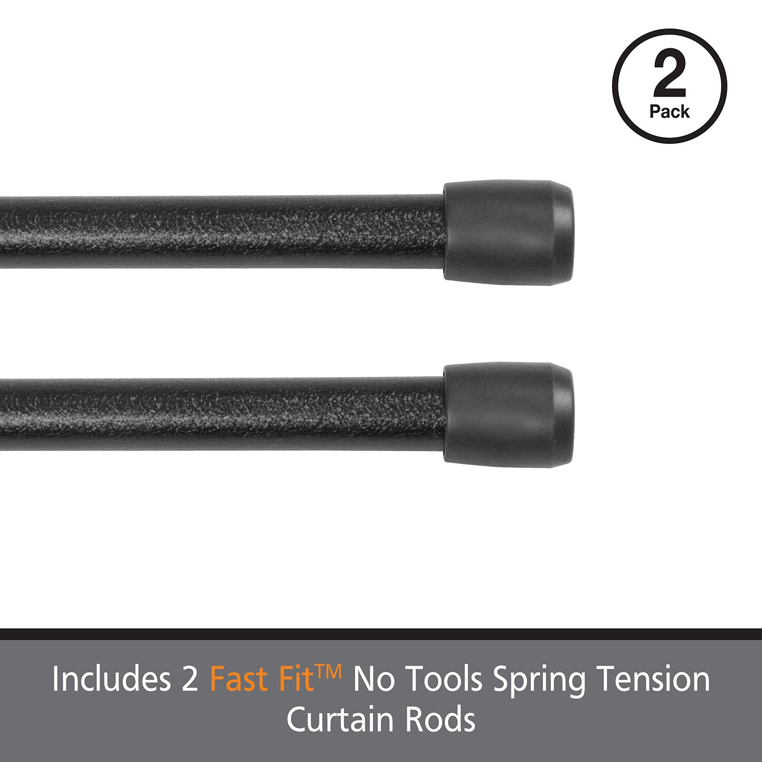 Kenney Fast Fit No Tools Pack 7/16 Tension Curtain Rod