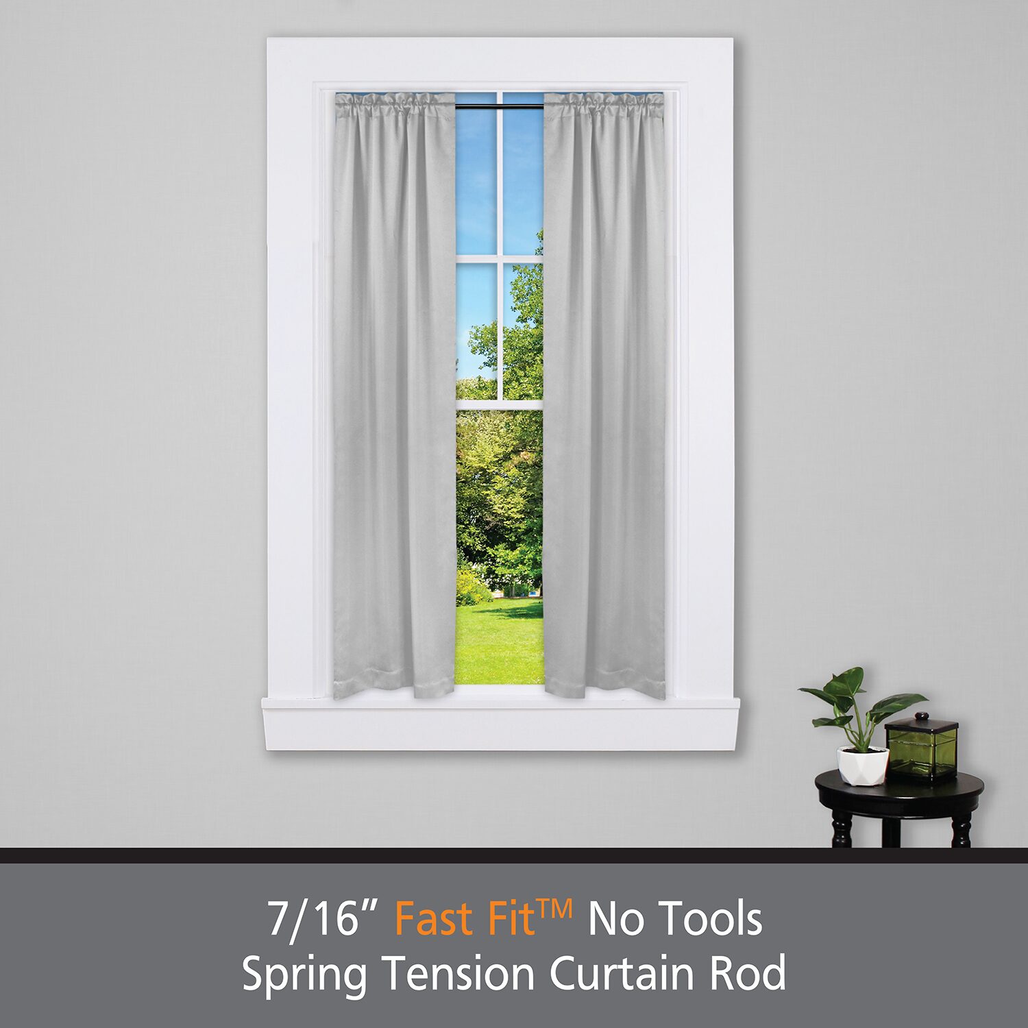 Kenney Fast Fit No Tools Pack 7/16 Tension Curtain Rod