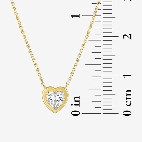 Diamond Addiction (G-H / Si2-I1) Womens 1/2 CT. T.W. Lab Grown White Diamond 10K Gold Heart 18 Inch Pendant Necklace