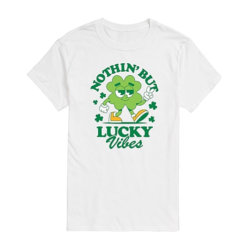 Mens Short Sleeve St. Patrick's Day T-Shirt, Large, White