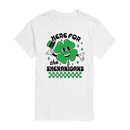 Airwaves Men's Instant Message Here For The Shenanigans Short-Sleeve Graphic T-Shirt - White