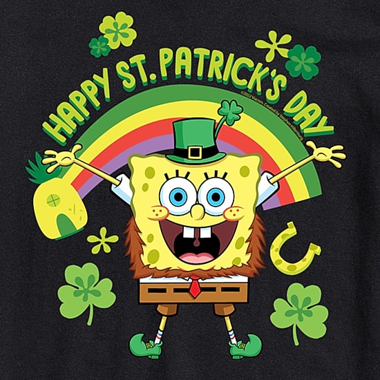 Mens Short Sleeve Spongebob St. Patrick's Day Graphic T-Shirt
