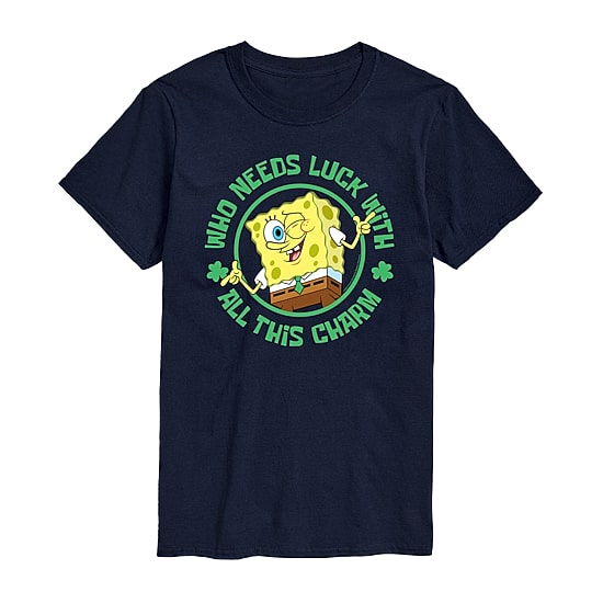 Mens Short Sleeve Spongebob St. Patrick's Day T-Shirt