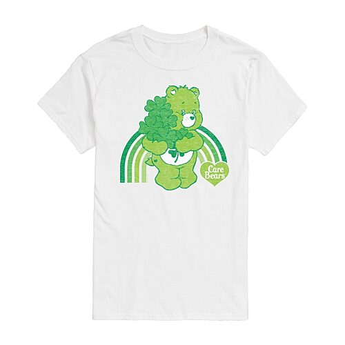 Mens Short Sleeve Care Bears St. Patrick's Day Graphic T-Shirt, Large, White