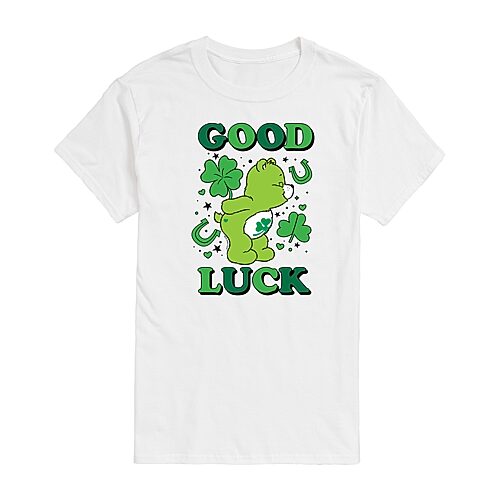 Mens Short Sleeve Care Bears St. Patrick's Day Graphic T-Shirt, Large, White