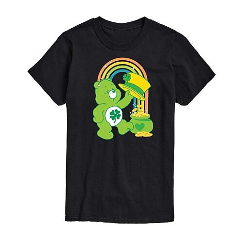 Mens Short Sleeve Care Bears St. Patrick's Day T-Shirt, X-large, Black