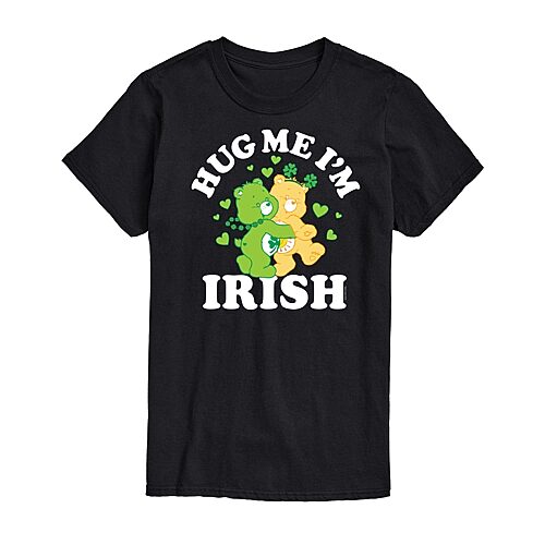 Mens Short Sleeve Care Bears St. Patrick's Day T-Shirt, Medium, Black