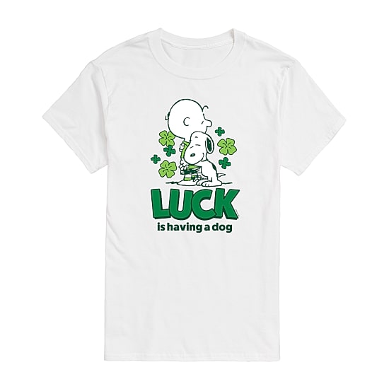 Mens Short Sleeve Peanuts St. Patrick's Day Graphic T-Shirt