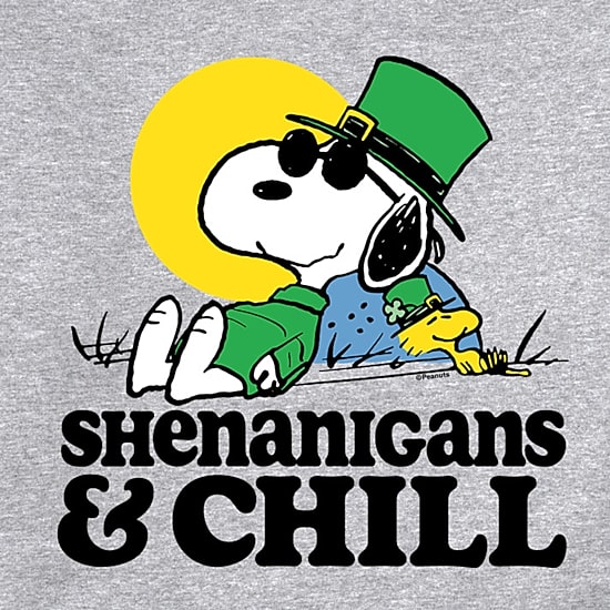 Mens Long Sleeve Peanuts St. Patrick's Day Sweatshirt