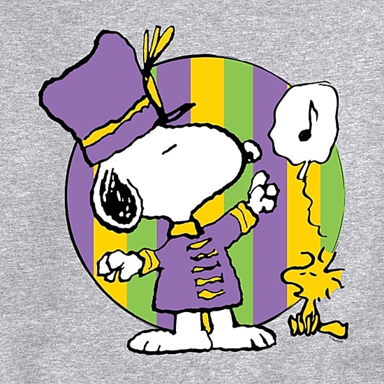 Mens Long Sleeve Peanuts Mardi Gras Sweatshirt
