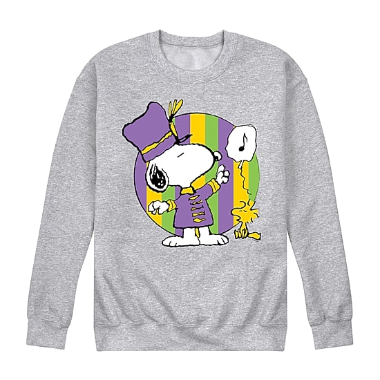 Mens Long Sleeve Peanuts Mardi Gras Sweatshirt