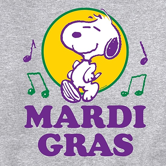 Mens Long Sleeve Peanuts Mardi Gras Sweatshirt