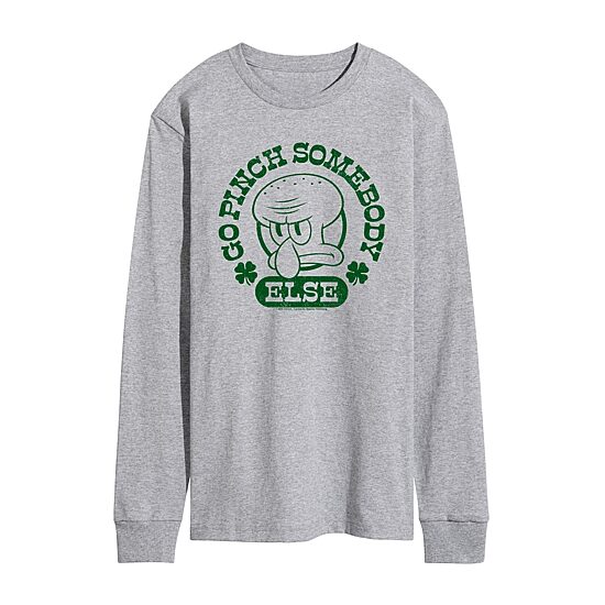 Mens Long Sleeve Spongebob St. Patrick's Day Graphic T-Shirt