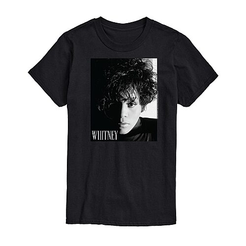 Mens Short Sleeve Whitney Houston Graphic T-Shirt, X-large, Black