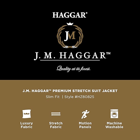 Haggar JMH 4 Way Stretch Houndstooth Mens Slim Fit Suit Jacket