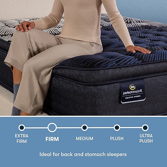 Serta Quilted Perfect Sleeper X Hybrid Max 15.25" Firm Pillow Top - Mattress + Adjustable Base
