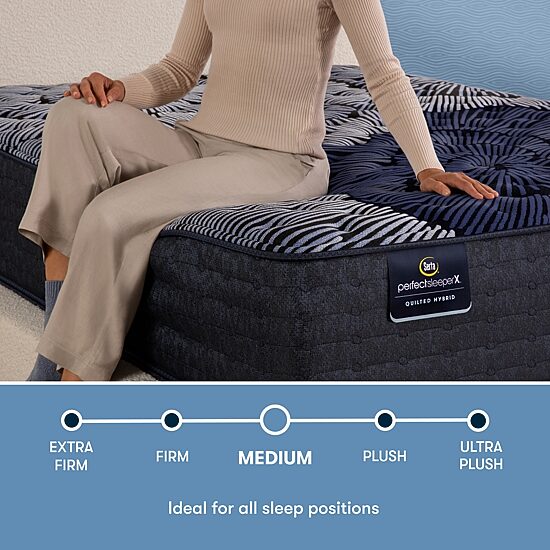Serta Quilted Perfect Sleeper X Hybrid Max 14.25" Medium Tight Top - Mattress + Adjustable Base