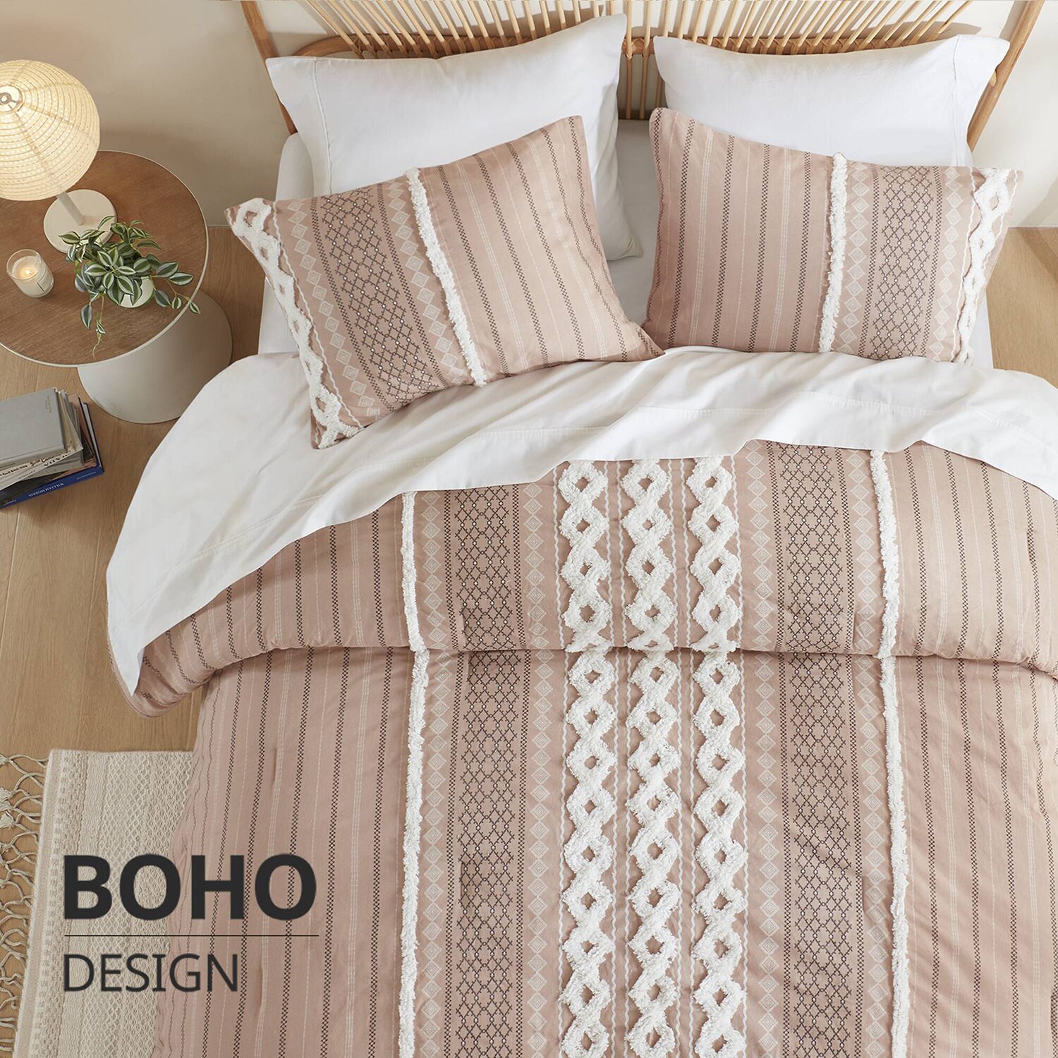 Ink+Ivy Imani Cotton Printed Comforter Set with Chenille