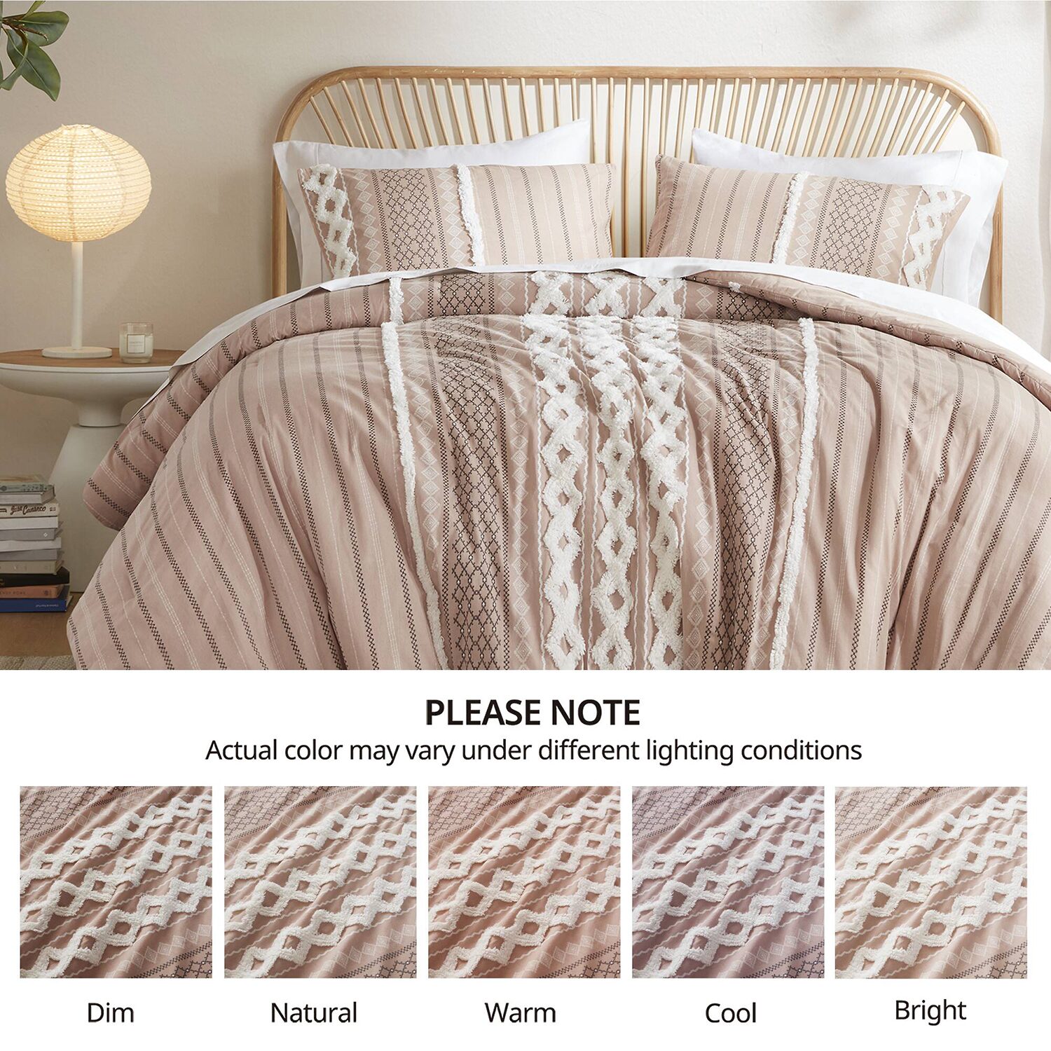 INK+IVY Imani 3pc Cotton Printed Duvet Cover Set w/ Chenille