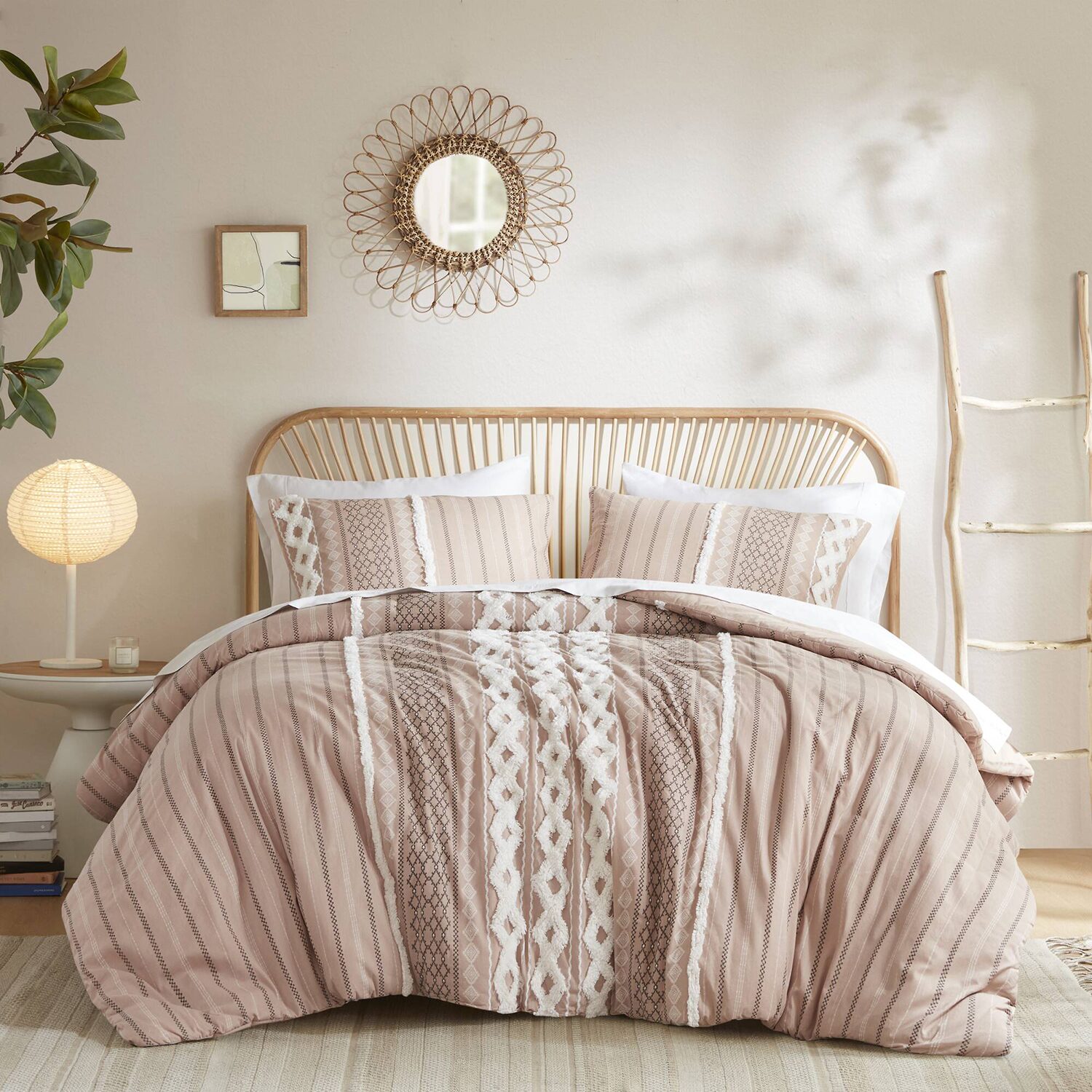 INK+IVY Imani 3pc Cotton Printed Duvet Cover Set w/ Chenille