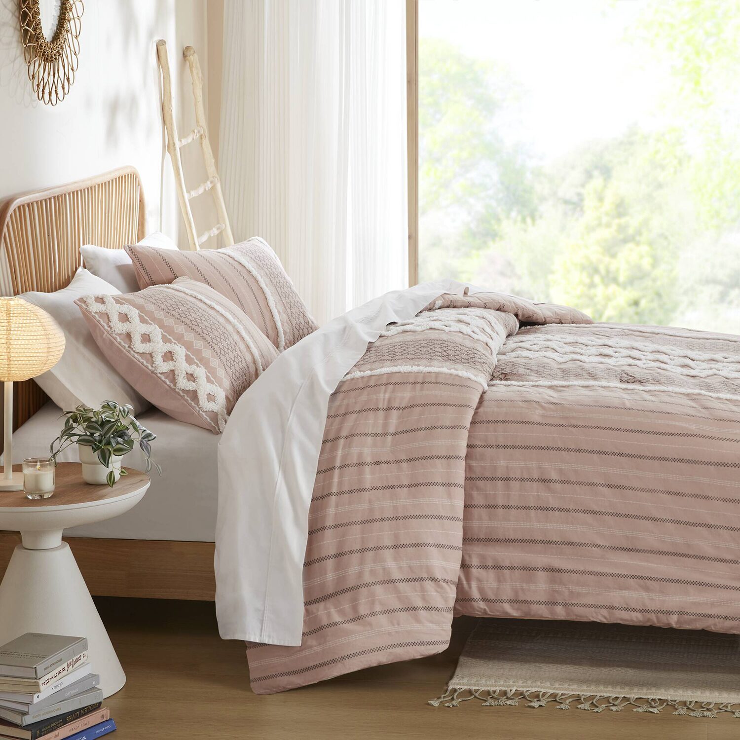 INK+IVY Imani 3pc Cotton Printed Duvet Cover Set w/ Chenille